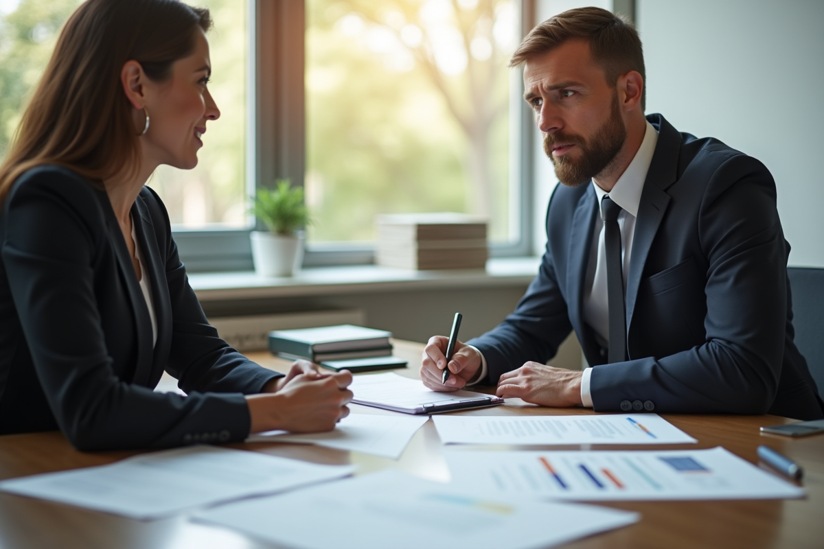 Conseiller financier donnant des conseils à un client
