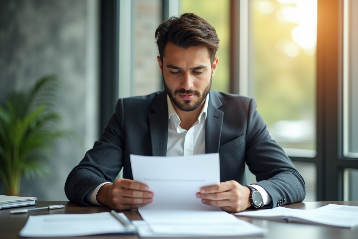 Jeune professionnel confiant travaillant à son bureau